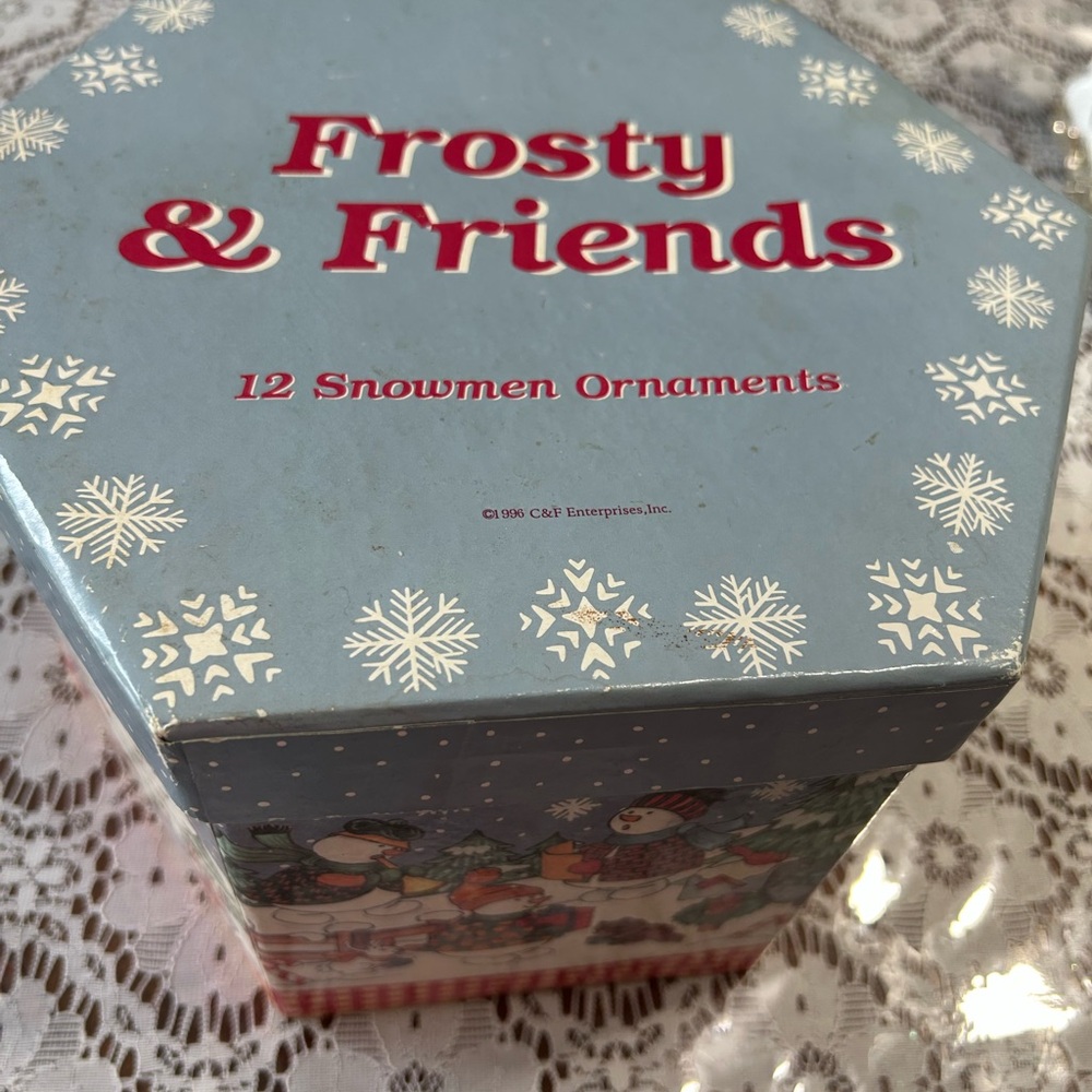 The Vintage Set of 12 Frosty & Friends Christmas Ornaments from 1996